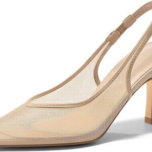 Women's Mesh Slingback Kitten Heels Pointed Toe Low Heel Dress Shoes